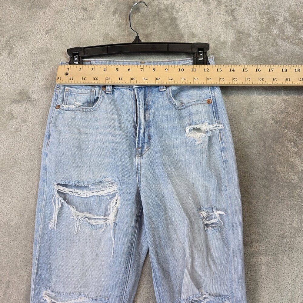 American Eagle Outfitters Mom Jeans Womens 00 X-Short High Rise Distressed Denim - Picture 6 of 12